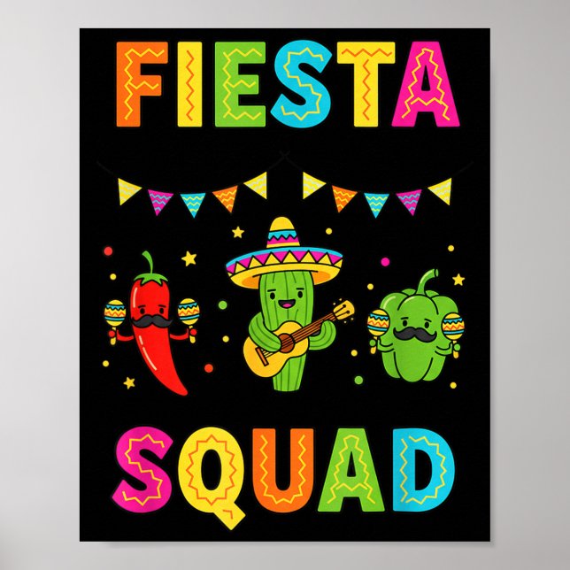 Fiesta squad cute cactus pepper bell pepper kidsFi Poster (Front)