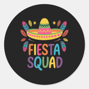 Fiesta Squad Family Matching Cinco De Mayo  Classic Round Sticker
