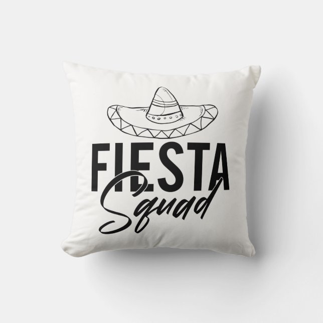 Fiesta Squad Fiesta Bachelorette Party Shirts, 1/3 Cushion (Front)