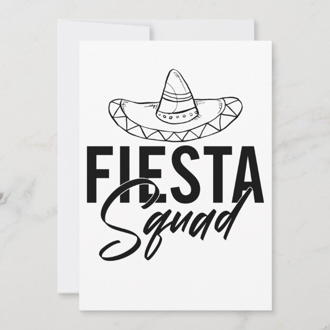 Fiesta Squad Fiesta Bachelorette Party Shirts, 1/3 Holiday Card (Front)