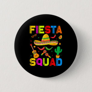 Fiesta squad funny cinco de mayo let's mexican 6 cm round badge