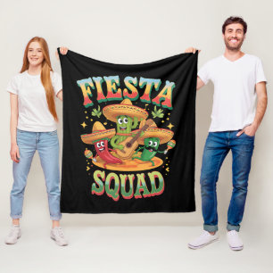 Fiesta Squad Funny Cinco De Mayo Mexican Party Fleece Blanket