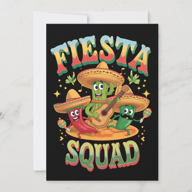 Fiesta Squad Funny Cinco De Mayo Mexican Party Invitation (Front)