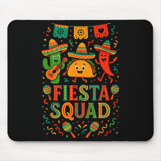 Fiesta squad funny cinco de mayo sombrero cactusFi Mouse Pad (Front)