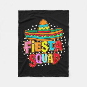 Fiesta squad happy cinco de mayo mexican sombrero fleece blanket