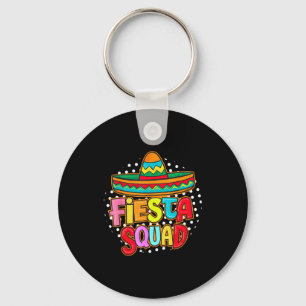 Fiesta squad happy cinco de mayo mexican sombrero key ring