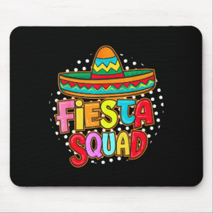 Fiesta squad happy cinco de mayo mexican sombrero mouse pad