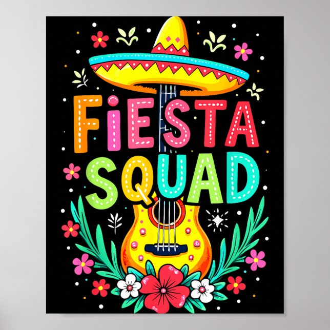 Fiesta squad matching cinco de mayo mexican party poster (Front)