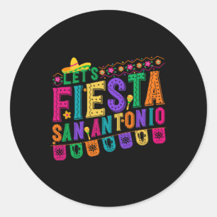 Fiesta Squad San Antonio Texas Cinco De Mayo Lets Classic Round Sticker