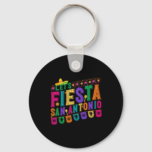 Fiesta Squad San Antonio Texas Cinco De Mayo Lets  Key Ring (Front)