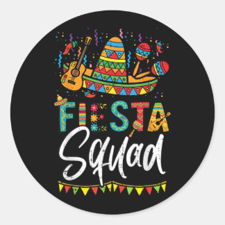 Fiesta Squad Sombrero Mexican Party Matching Men Classic Round Sticker