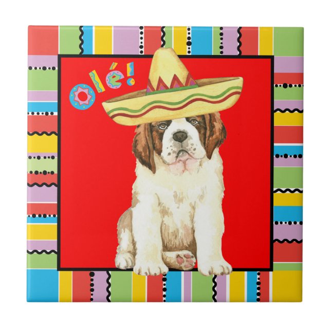 Fiesta St Bernard Ceramic Tile (Front)