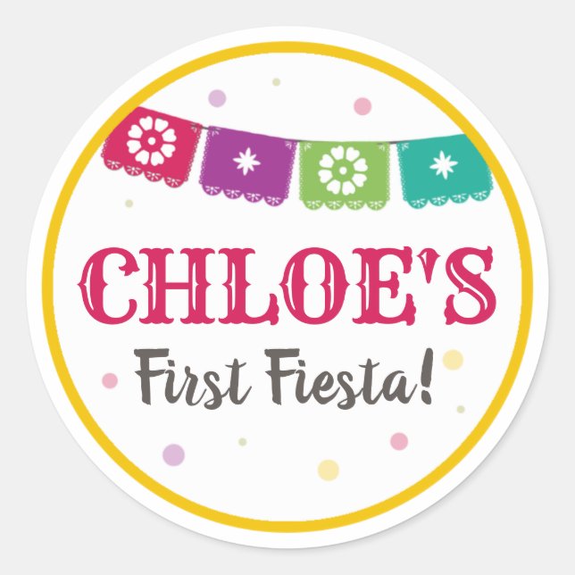 Fiesta Stickers, for any event - Birthday & Shower Classic Round Sticker (Front)