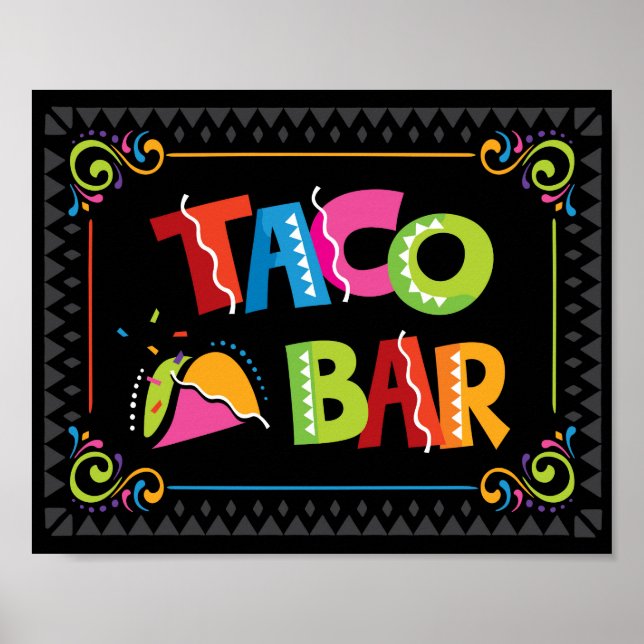 Fiesta TACO BAR Party Sign Print (Front)