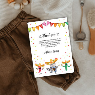 Fiesta Taco 'Bout A Baby Cactus Animal Baby Shower Thank You Card