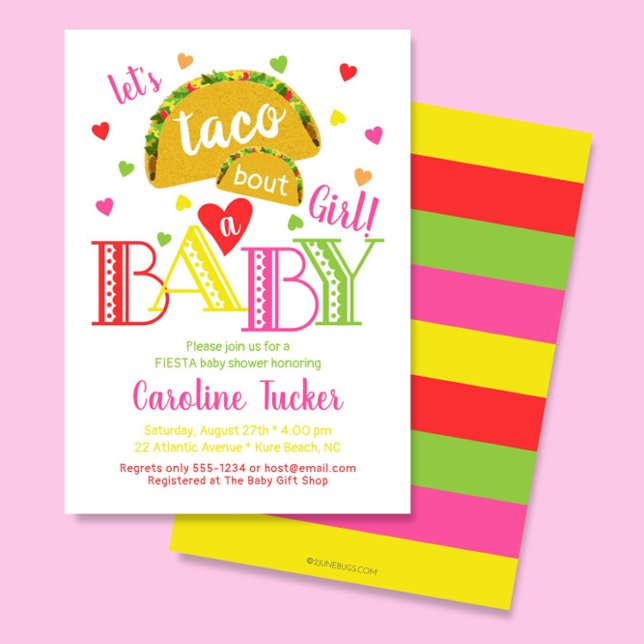 Fiesta Taco Bout a Baby Girl Shower Invitation (Creator Uploaded)