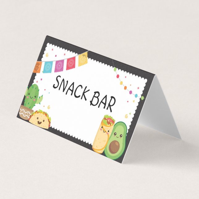 Fiesta Taco Bout' A Baby Themed Food Labels Tents (Front)