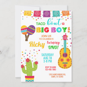 Fiesta taco bout a big boy birthday invitation. invitation