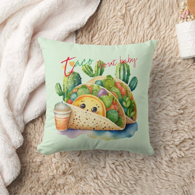 Fiesta Taco 'bout Baby Shower Cute Fun Modern Cushion (Blanket)