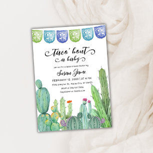 Fiesta Taco 'Bout Cactus Baby Shower Invitation