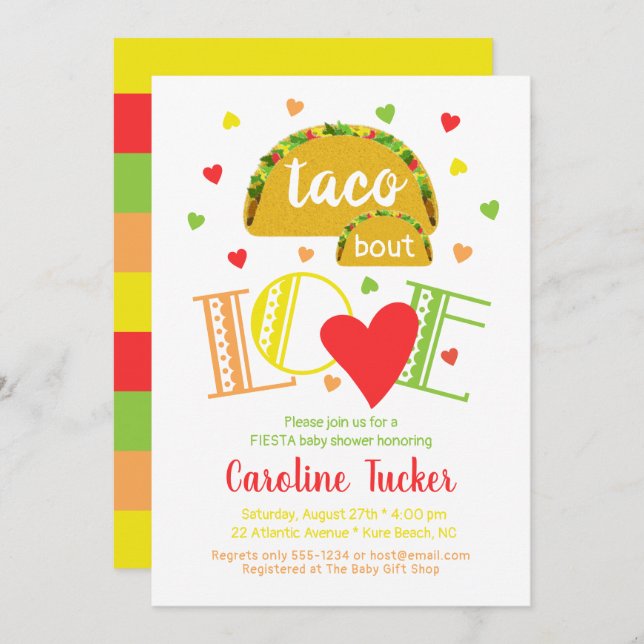Fiesta Taco Bout Love Baby Shower Invitation (Front/Back)