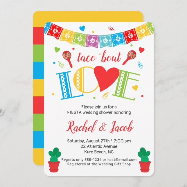 Fiesta Taco Bout Love Bridal Shower Invitation (Front/Back)