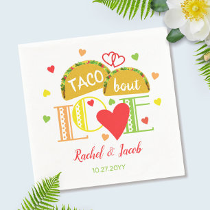 Fiesta Taco Bout Love Colourful Engagement Party Napkin