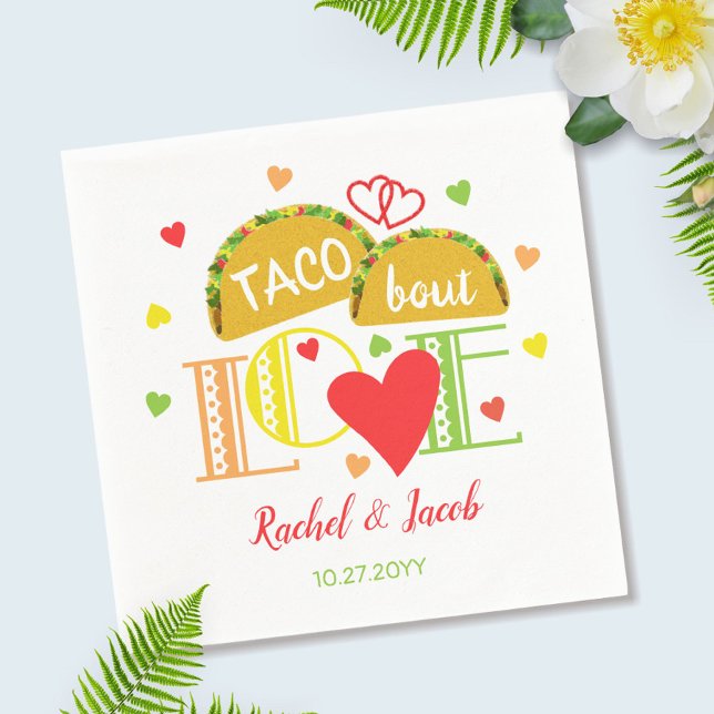 Fiesta Taco Bout Love Colourful Engagement Party Napkin (Creator Uploaded)