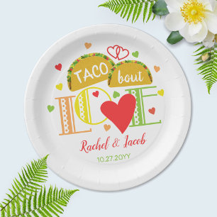 Fiesta Taco Bout Love Colourful Engagement Party Paper Plate