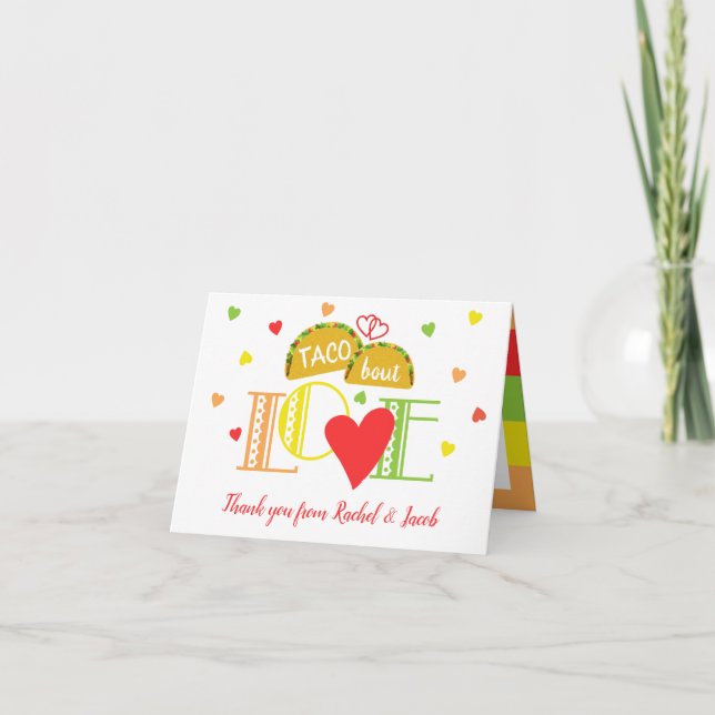 Fiesta Taco Bout Love Colourful Engagement Party Thank You Card (Front)