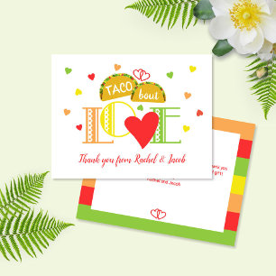 Fiesta Taco Bout Love Colourful Wedding Shower Thank You Card