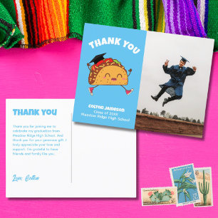 Fiesta Taco Graduation Photo Thank You Postcard