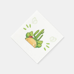 Fiesta Taco Simple Mexican Cactus Floral Napkin