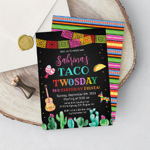 Fiesta Taco TWOsday 2nd Birthday Invitation Girl