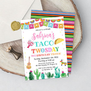 Fiesta Taco TWOsday 2nd Birthday Invitation Girl