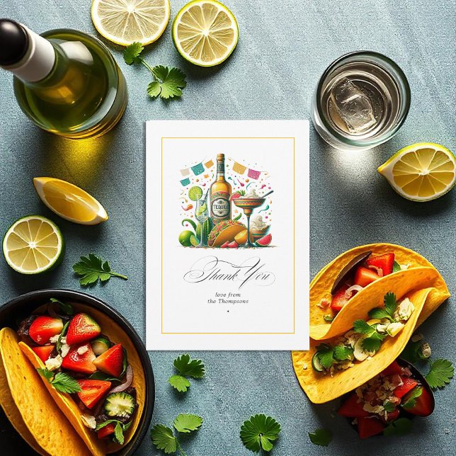 Fiesta Tacos and Tequila Thank You Card (Fiesta Tacos and Tequila Thank You Card)