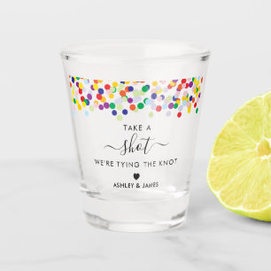 Fiesta Take a Shot We're Tying the Knot Wedding Glass