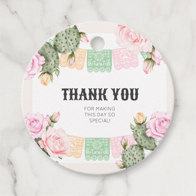 Fiesta Thank you Favour Gift Tag (Front)