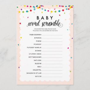 Fiesta theme baby word scramble baby shower game program