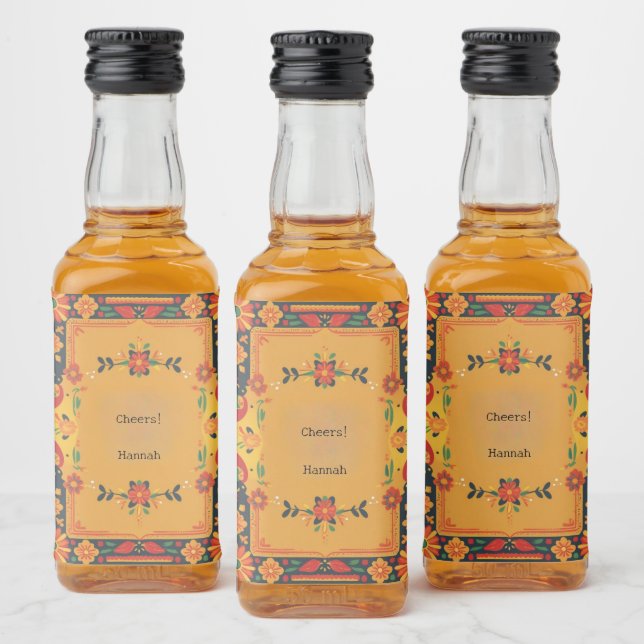 Fiesta Theme Mini Bottle Labels (Bottles)
