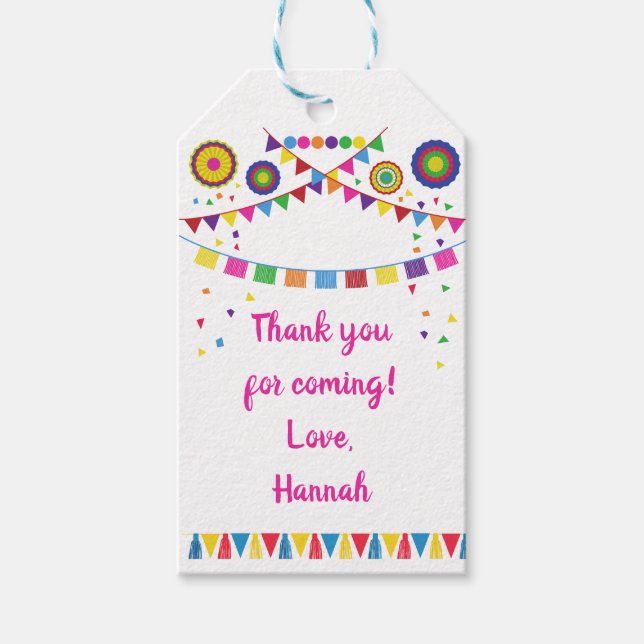 Fiesta Theme Party Gift Tag (Front)