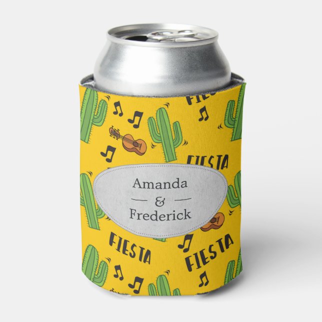Fiesta themed Wedding Can Cooler (Can Front)