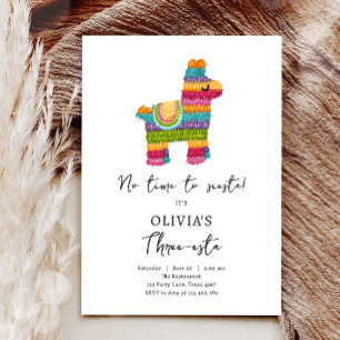 Fiesta Three-esta Piñata Mexican Girl 3rd Birthday Invitation