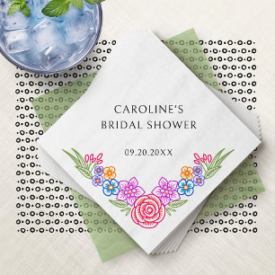 Fiesta Vivid Colorful Bridal Shower Napkin