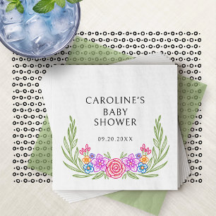 Fiesta Vivid Floral Baby Shower Napkin