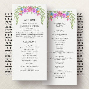 Fiesta Vivid Floral Wedding Program