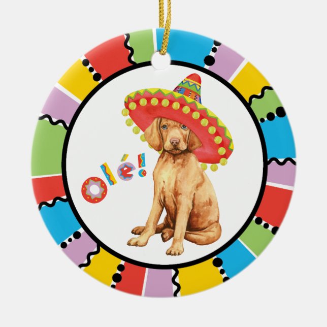 Fiesta Vizsla Ceramic Ornament (Front)
