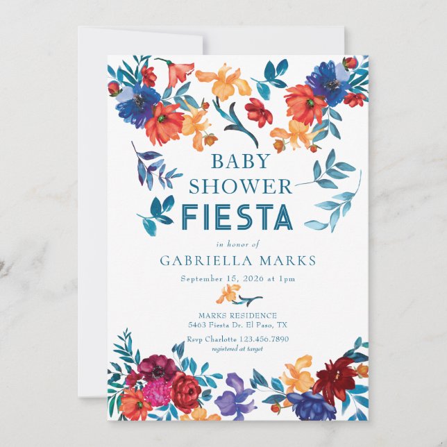 Fiesta | Watercolor Baby Shower Invitation (Front)