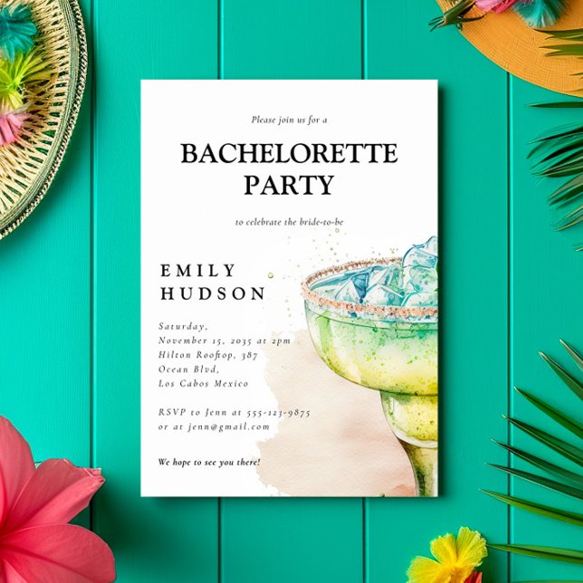 Fiesta Watercolor Bachelorette Party Invitation (Creator Uploaded)