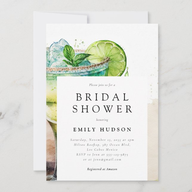 Fiesta Watercolor Bridal Shower Invitation (Front)